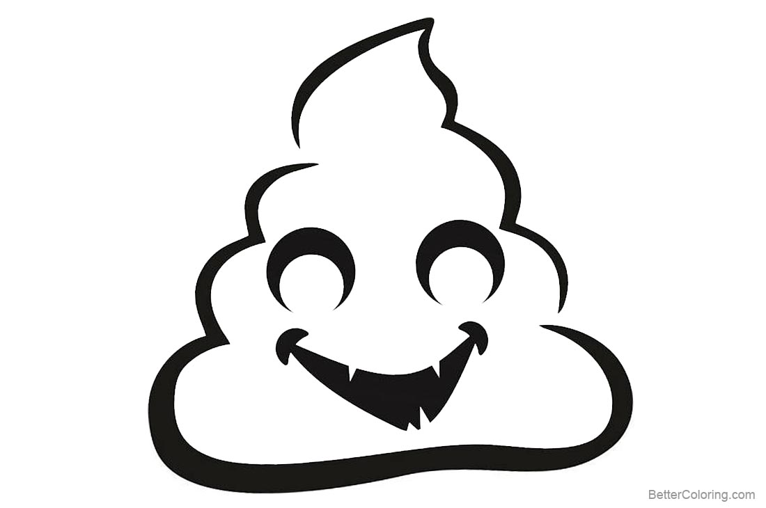 Halloween Poop Emoji Coloring Pages printable for free