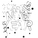 Happy New Year Coloring Pages Connect Dots