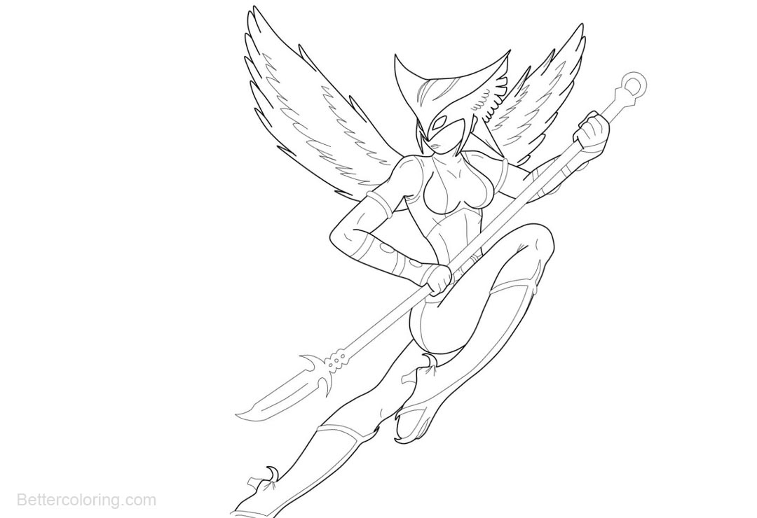 Free Hawkgirl Coloring Pages Eeasy Drawing printable