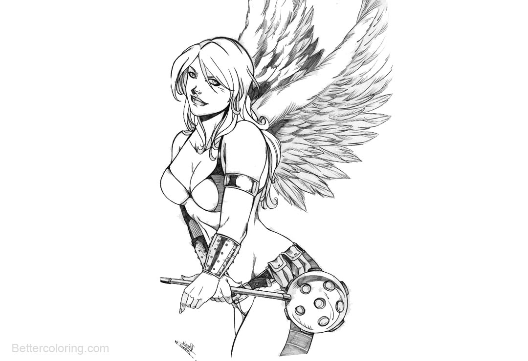 Free Hawkgirl Coloring Pages Fan Art printable
