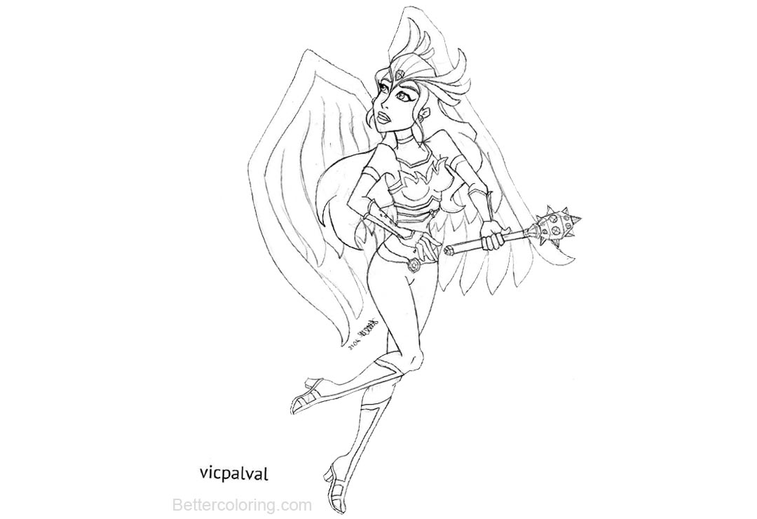 Free Hawkgirl Coloring Pages Line Art printable