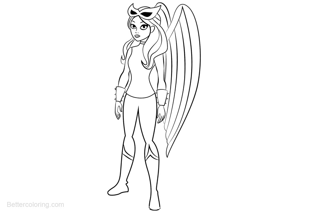 Free Hawkgirl Coloring Pages Simple Drawing printable