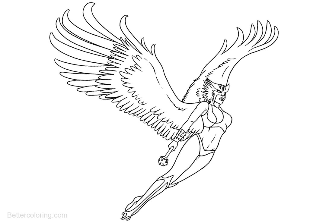 Free Hawkgirl Coloring Pages printable