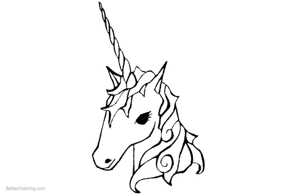 Head of Unicorn Coloring Pages - Free Printable Coloring Pages