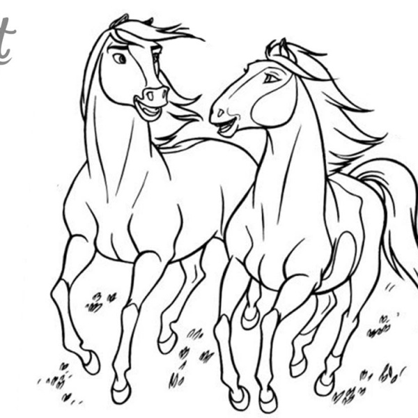 Lucky from Spirit Riding Free Coloring Pages with Horse - Free