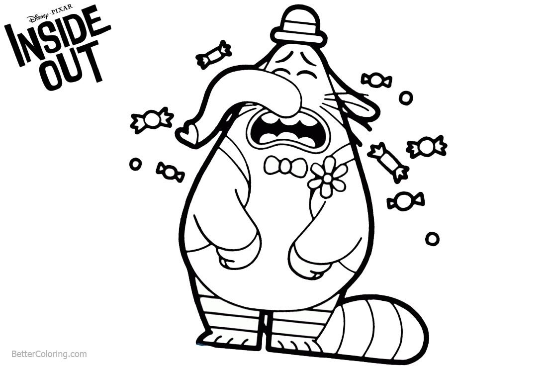 Inside Out Coloring Pages Bing Bong with Candies printable for free