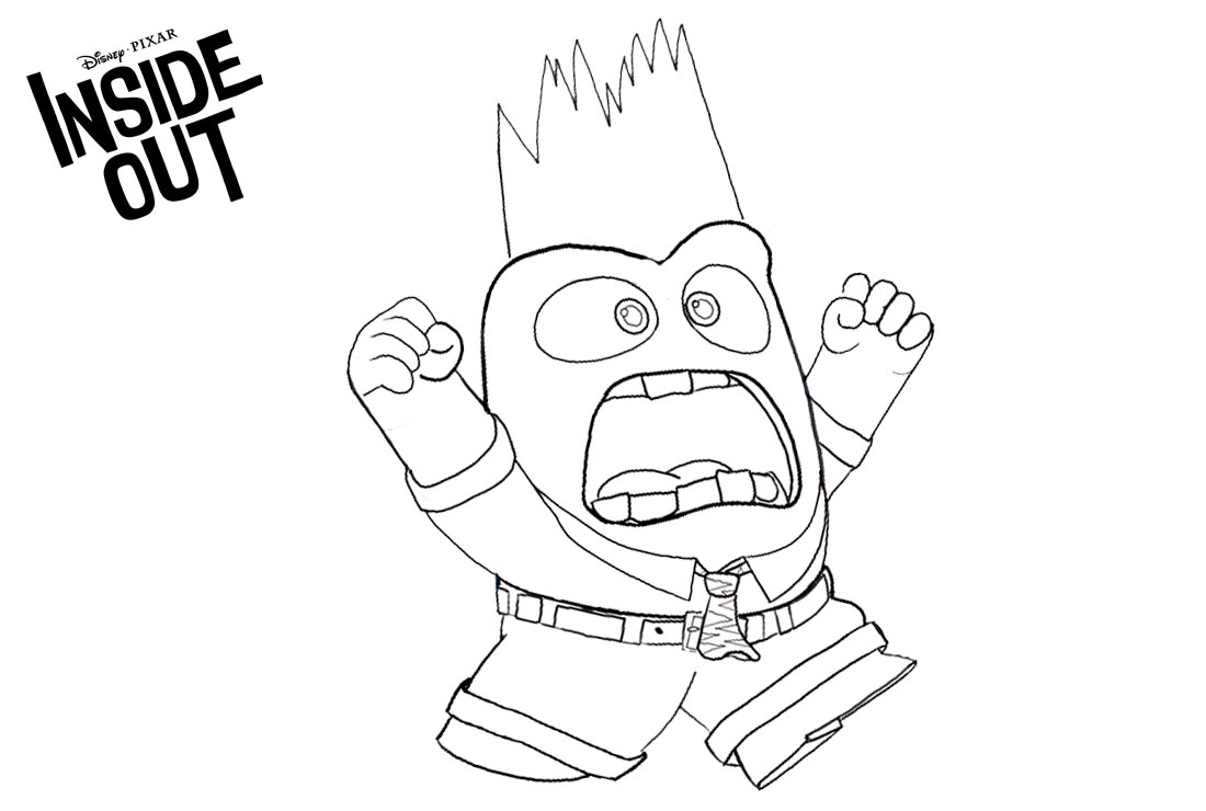 Inside Out Coloring Pages Character Anger Lineart - Free Printable ...