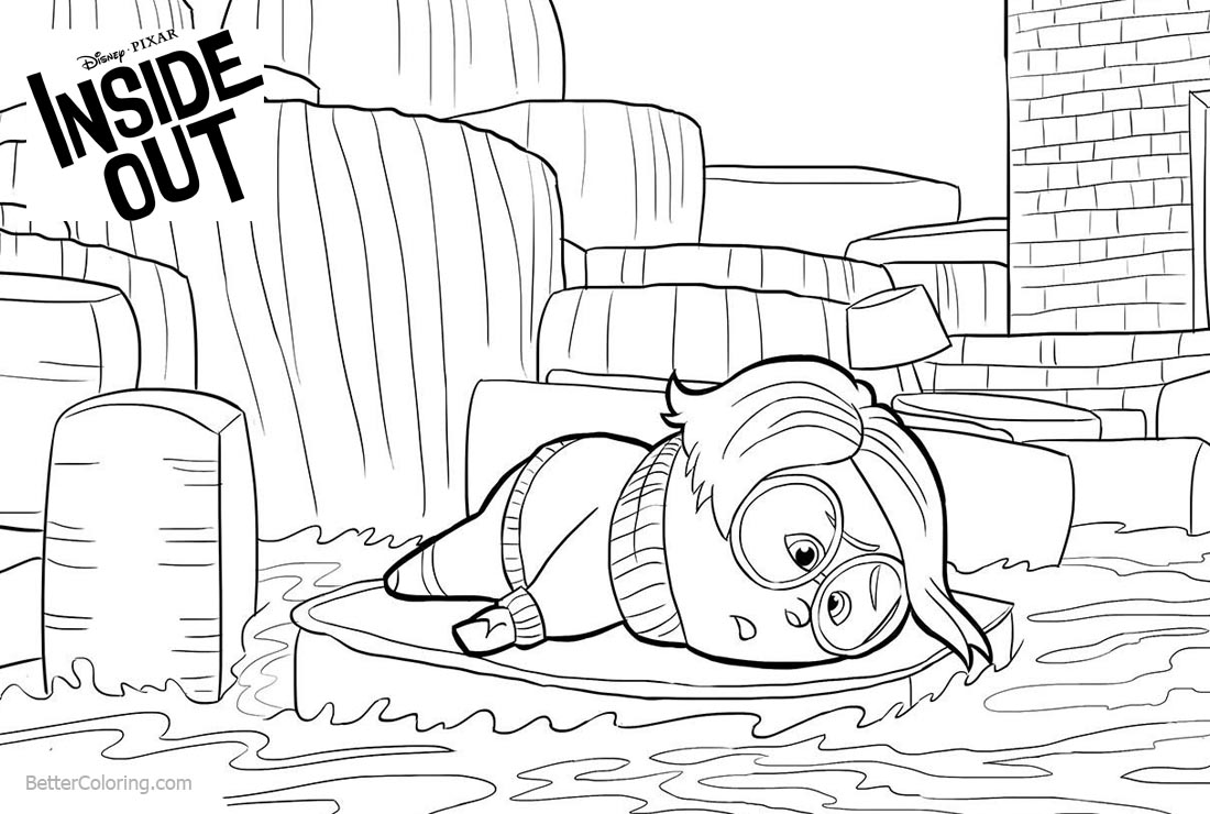 Inside Out Coloring Pages Character Sadness - Free Printable Coloring Pages