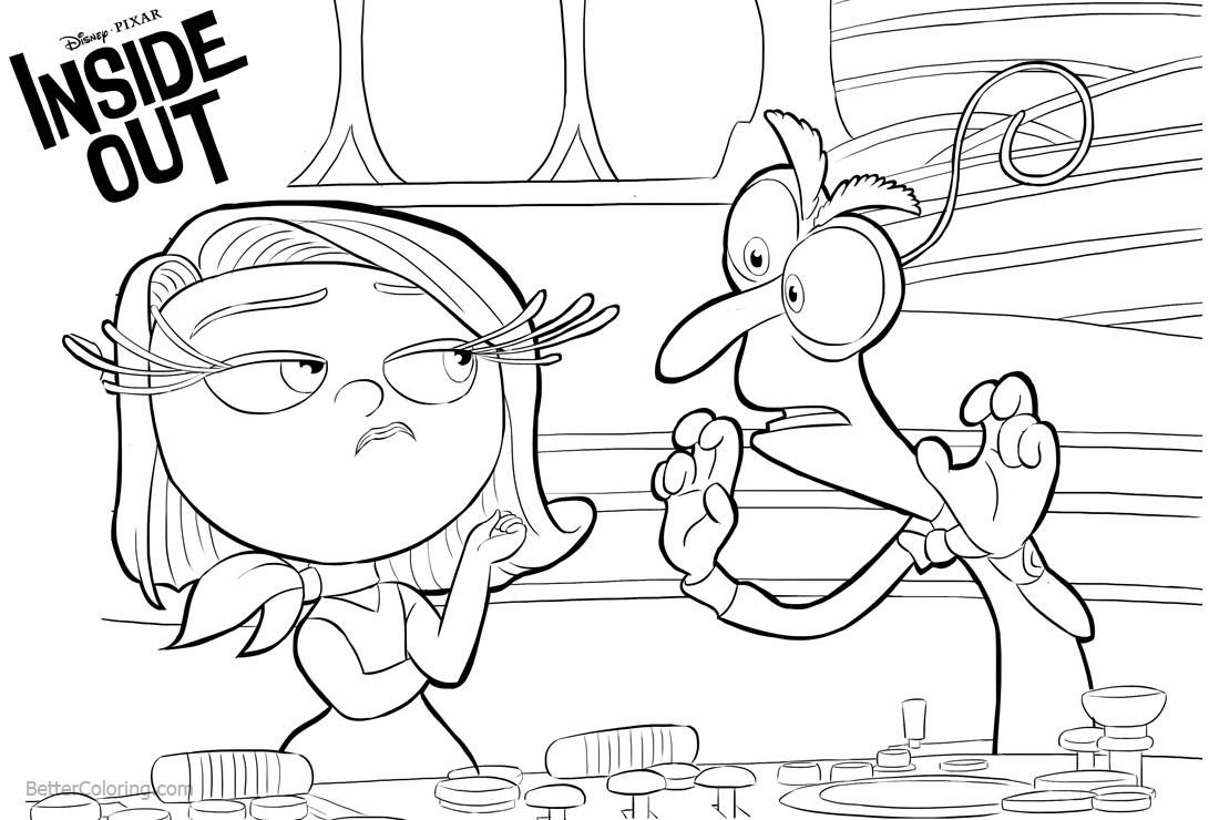 Inside Out Coloring Pages Disgust and Fear printable for free