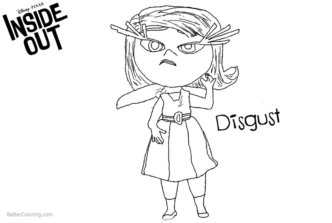 Inside Out Coloring Pages Fan Art Disgust printable for free