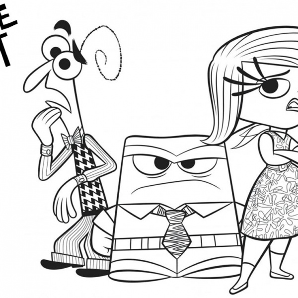 Inside Out Coloring Pages Joy And Disgust Free Printable Coloring Pages