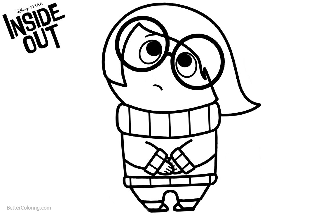 Inside Out Coloring Pages Lineart of Disgust printable for free
