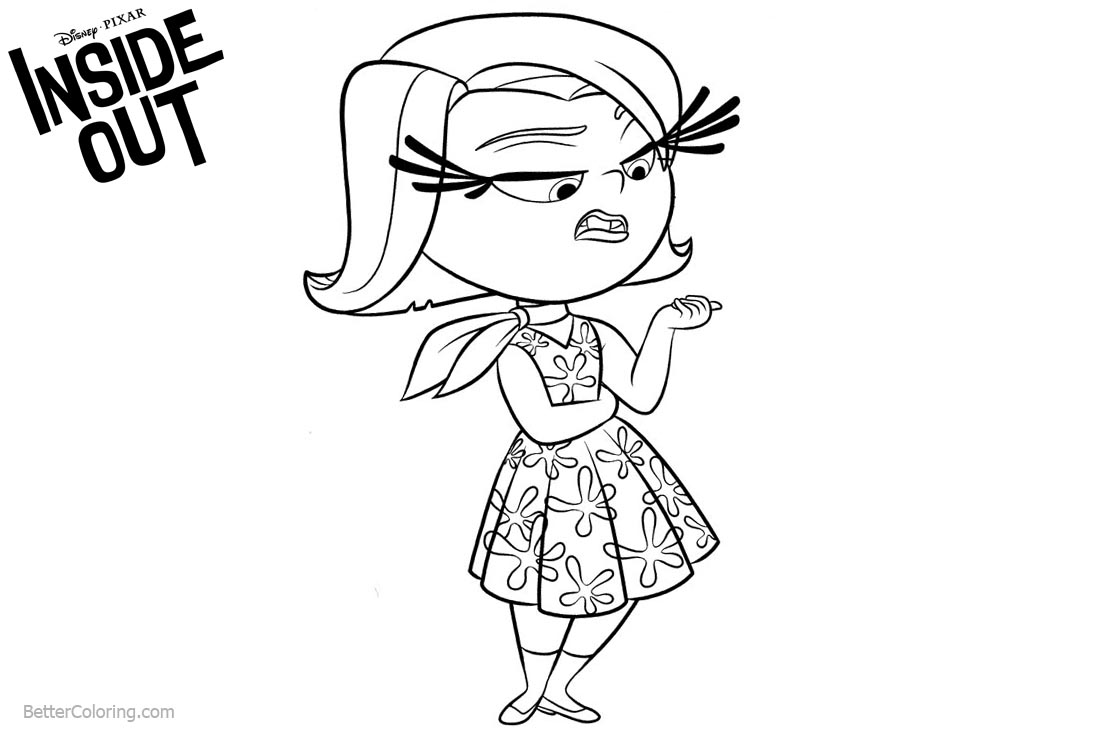 Inside Out Disgust Coloring Pages printable for free
