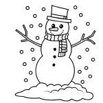 January Coloring Pages Snowman