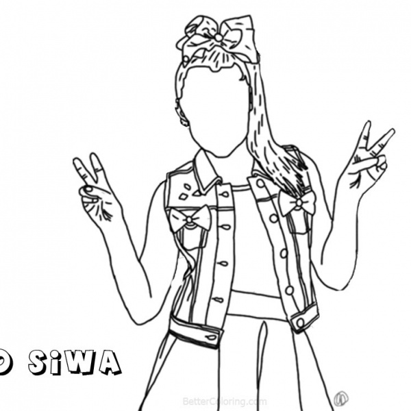 Jojo Siwa Coloring Pages Line Art Drawing by autumnarendelle - Free