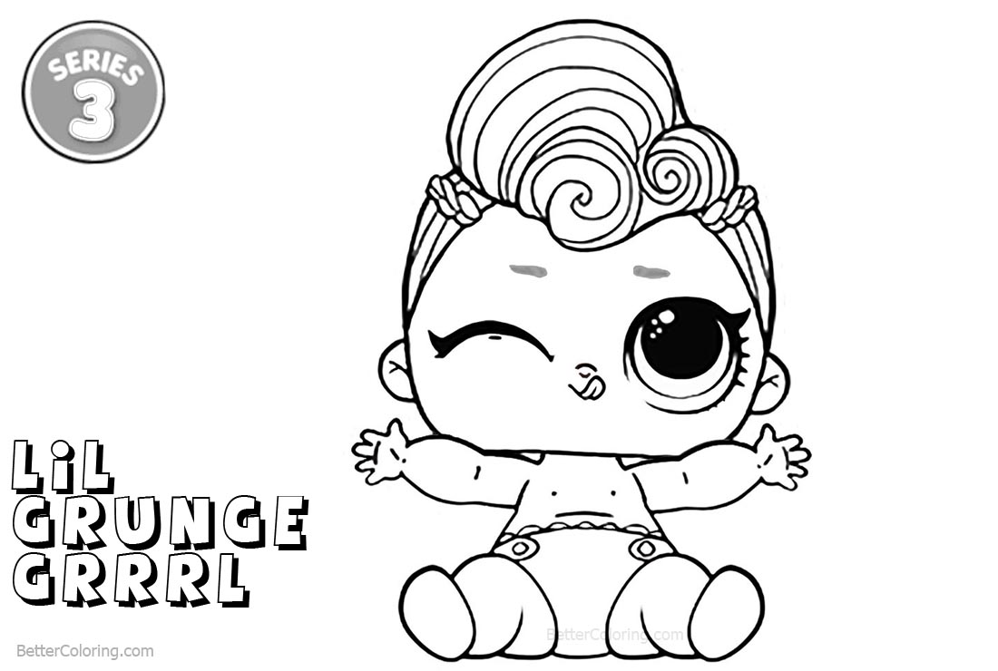 Free LOL Coloring Pages Series 3 Lil Grunge Grrrl printable