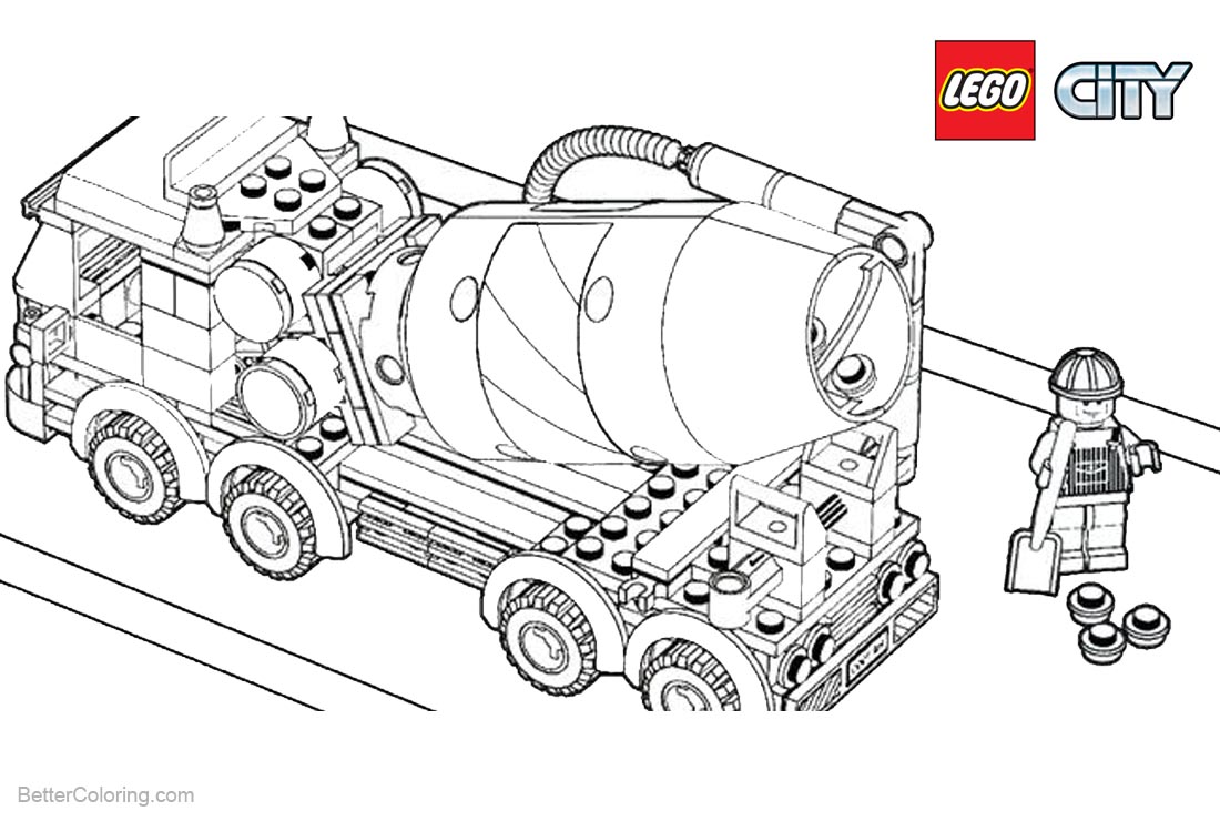 Lego City Coloring Pages Construction Truck - Free Printable Coloring Pages