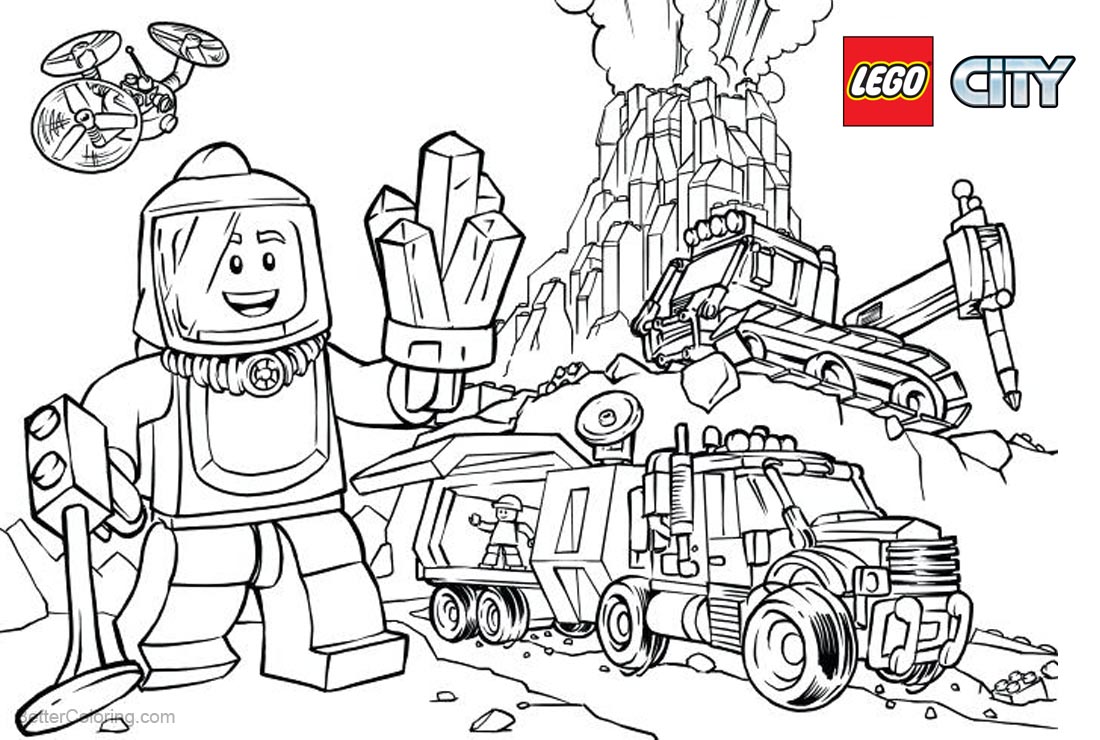 Lego City Coloring Pages Mining - Free Printable Coloring Pages