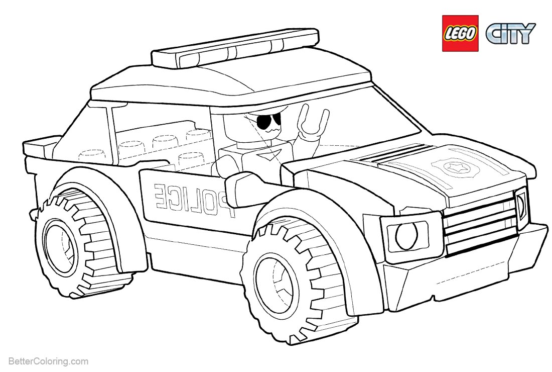 Lego City Coloring Pages Police Car - Free Printable Coloring Pages