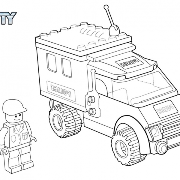 Lego City Coloring Pages Police Car - Free Printable Coloring Pages