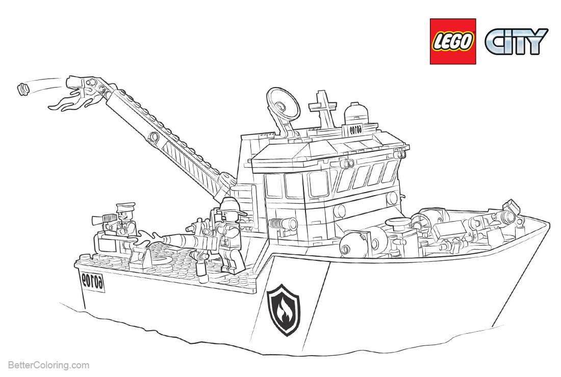 Lego City Coloring Pages Ship  Free Printable Coloring Pages
