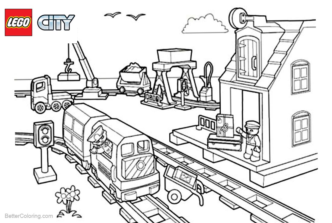 Lego City Coloring Pages Station - Free Printable Coloring Pages