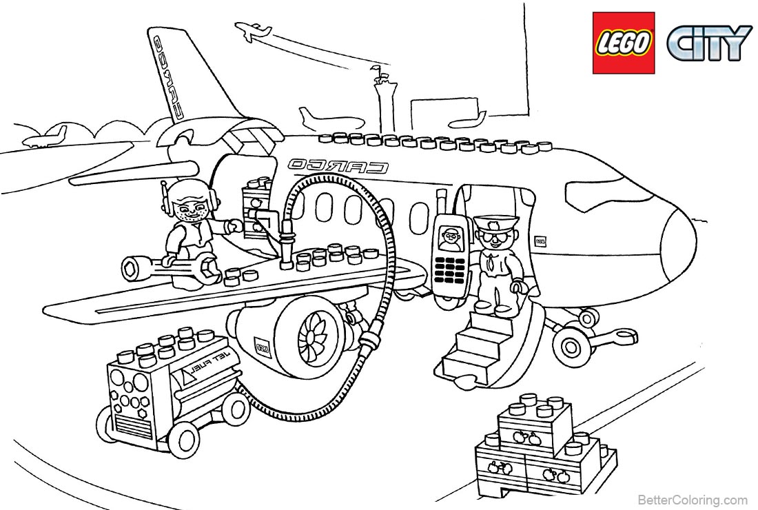 Lego City Plane Coloring Pages - Free Printable Coloring Pages