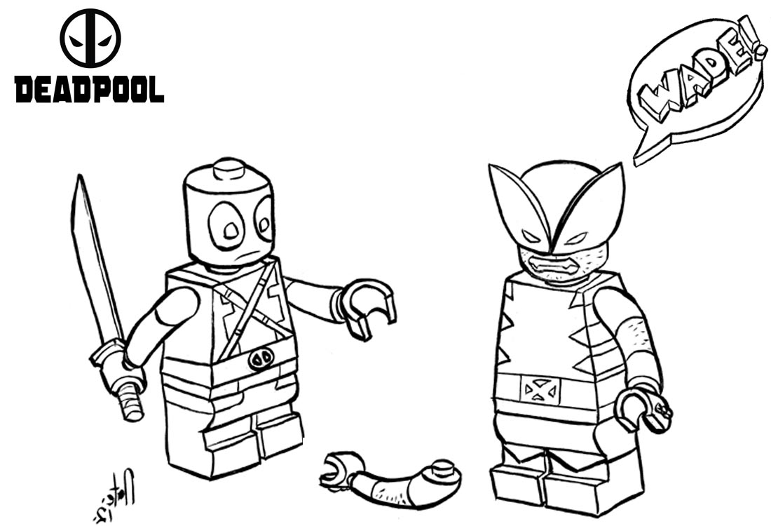 Lego Deadpool Coloring Pages Fighting - Free Printable ...
