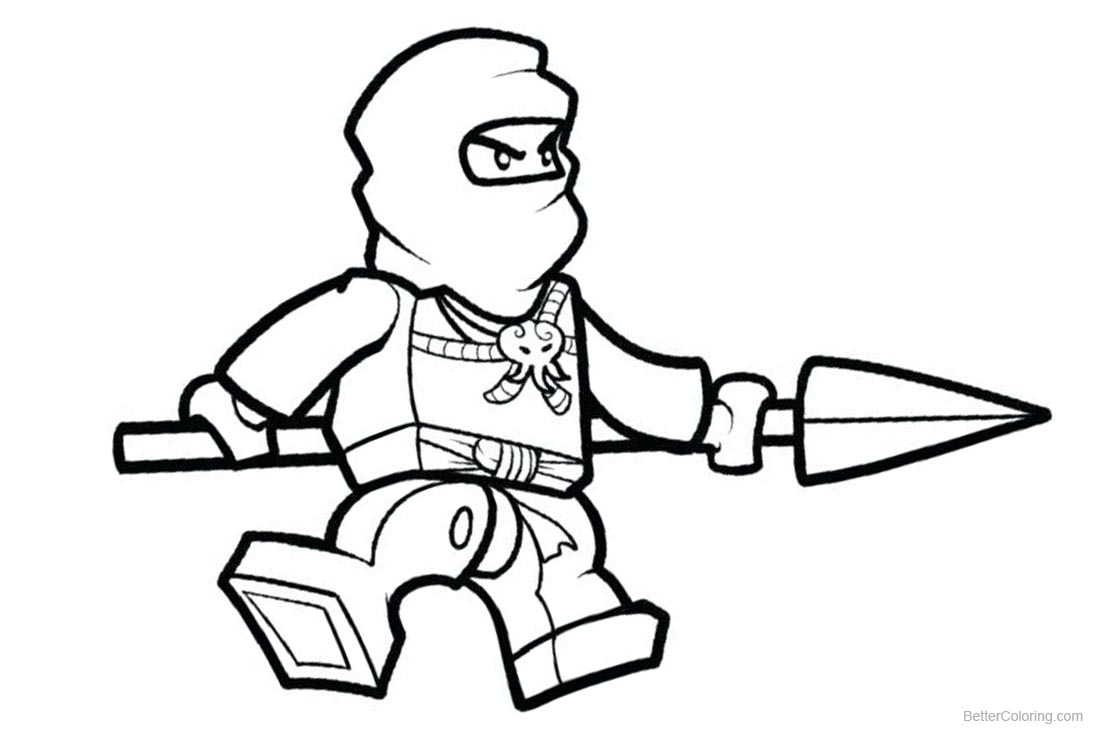 Lego Ninjago Coloring Pages Simple Line Drawing printable for free