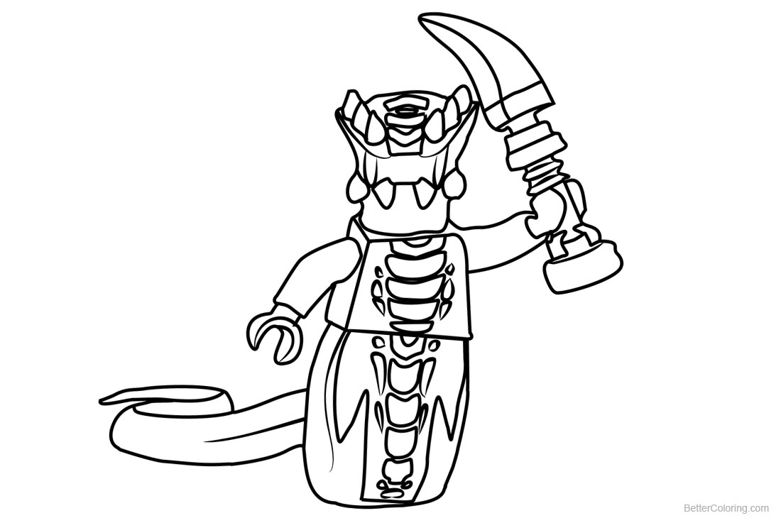 Lego Ninjago Evil Green Coloring Pages printable for free