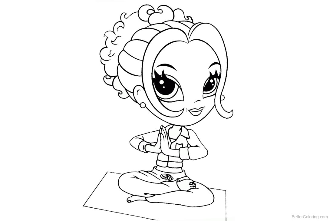 Lisa Frank Coloring Pages Clipart Yoga printable for free