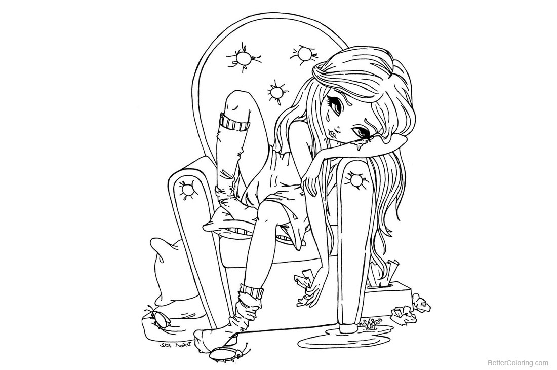 Lisa Frank Coloring Pages Crying printable for free