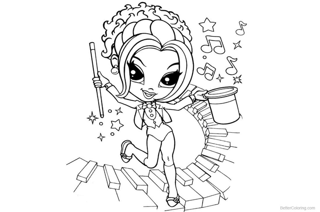 Lisa Frank Coloring Pages Dancing with Music printable for free