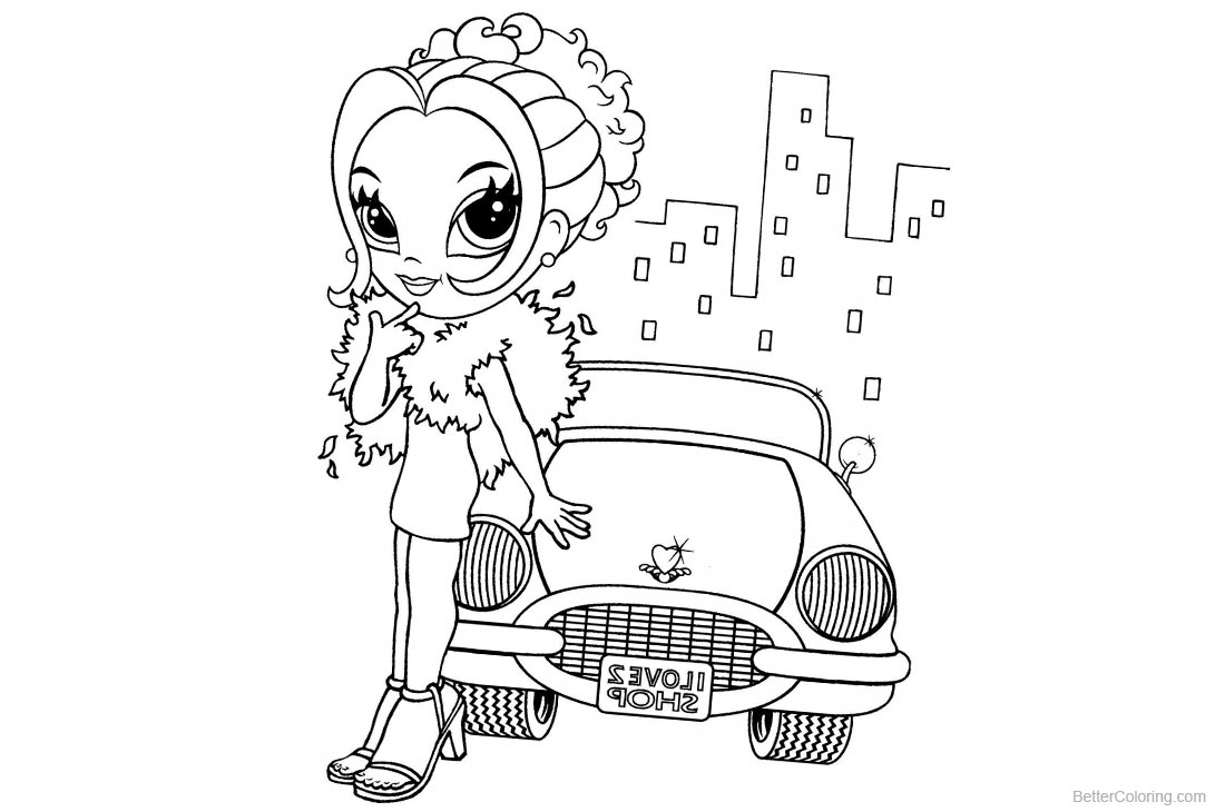 Lisa Frank Coloring Pages With Car printable for free