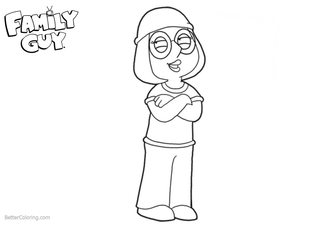 Lois from Family Guy Coloring Pages Line Art printable for free