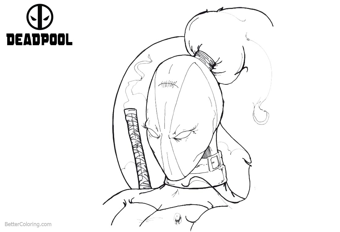 Marvel Deadpool Super Girl Coloring Pages printable for free