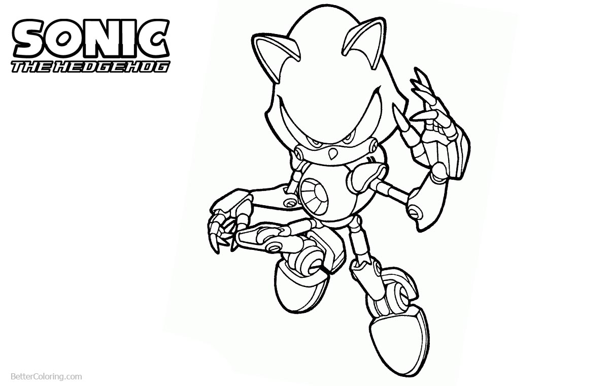 Metal Sonic The Hedgehog Coloring Pages - Free Printable Coloring Pages