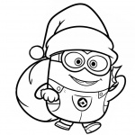 Minion Coloring Pages Christmas Santa Minions