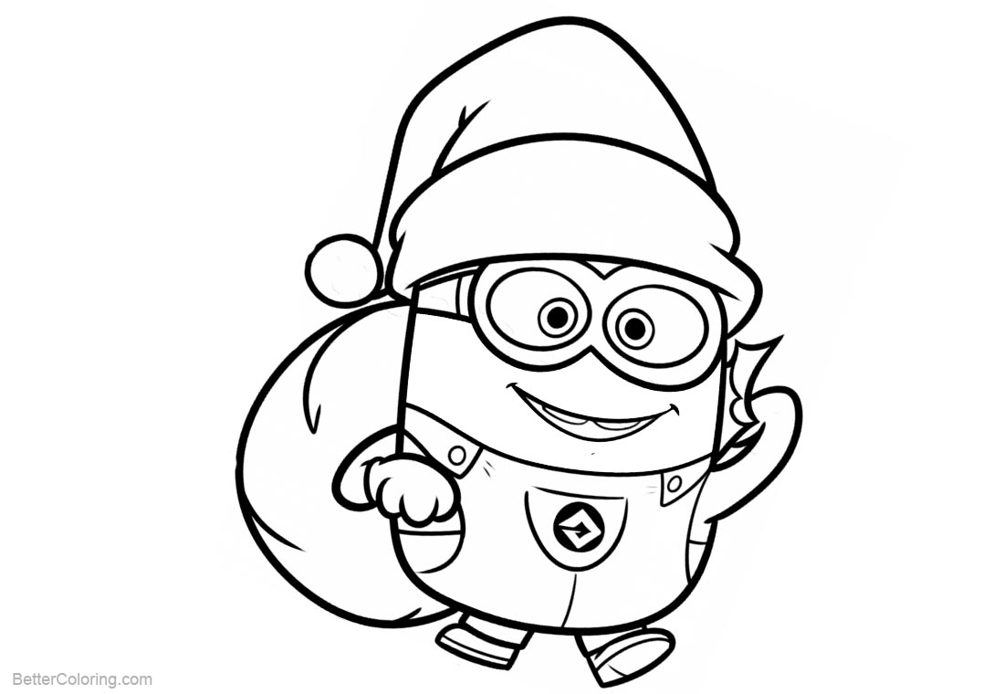 Minion Coloring Pages Christmas Santa Minions Free Printable Coloring