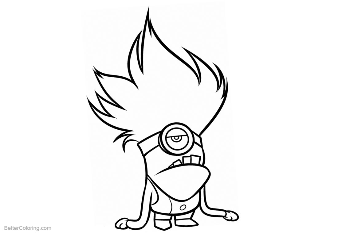 Minion Coloring Pages Evil Lineart printable for free