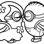 Minion Coloring Pages Kissing