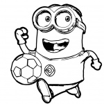 Minion Coloring Pages Play Football