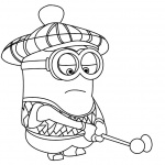 Minion Coloring Pages Play Golf