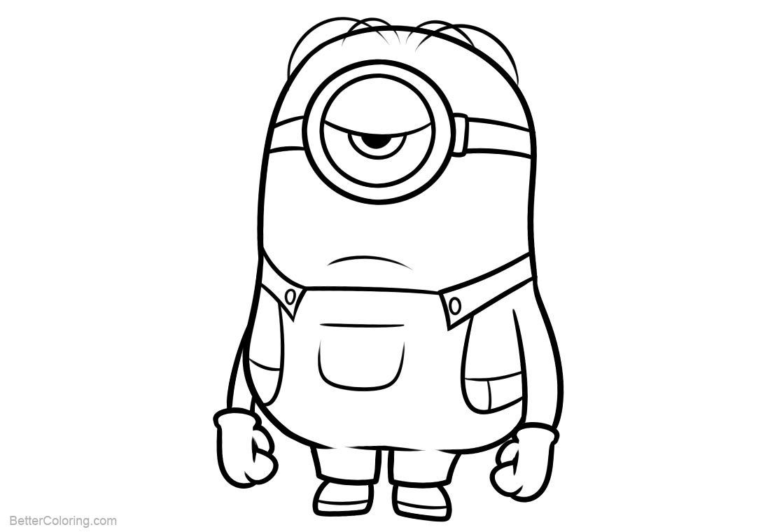 Minion Coloring Pages Sadly printable for free