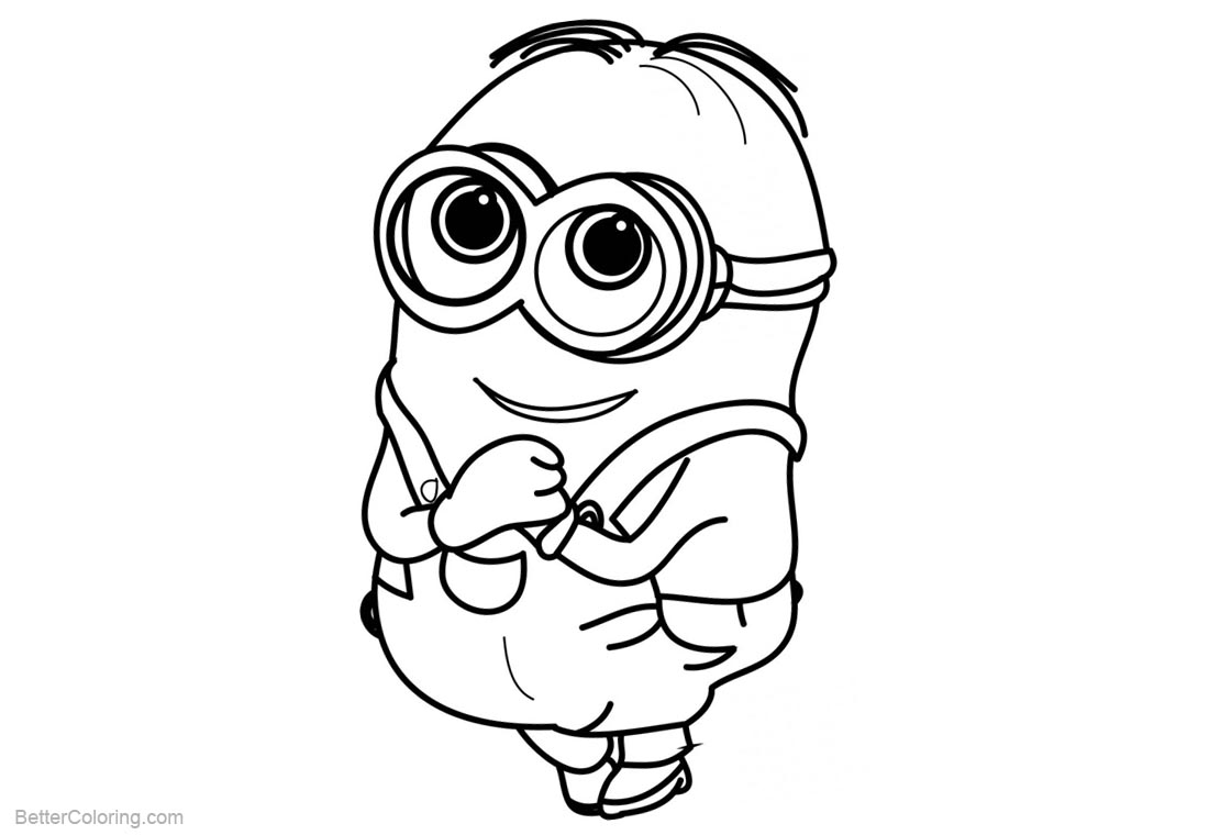 Minion Coloring Pages So Happy printable for free