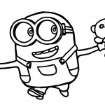 Minion Coloring Pages with A Bear Toys