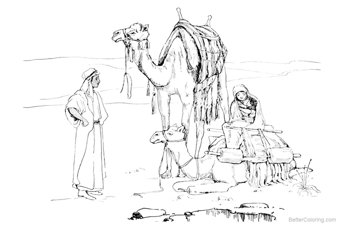 Mojave Desert Animals and Plants Coloring Pages Camels printable for free