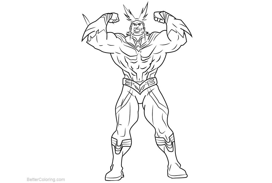 My Hero Academia Coloring Pages All Might - Free Printable Coloring Pages