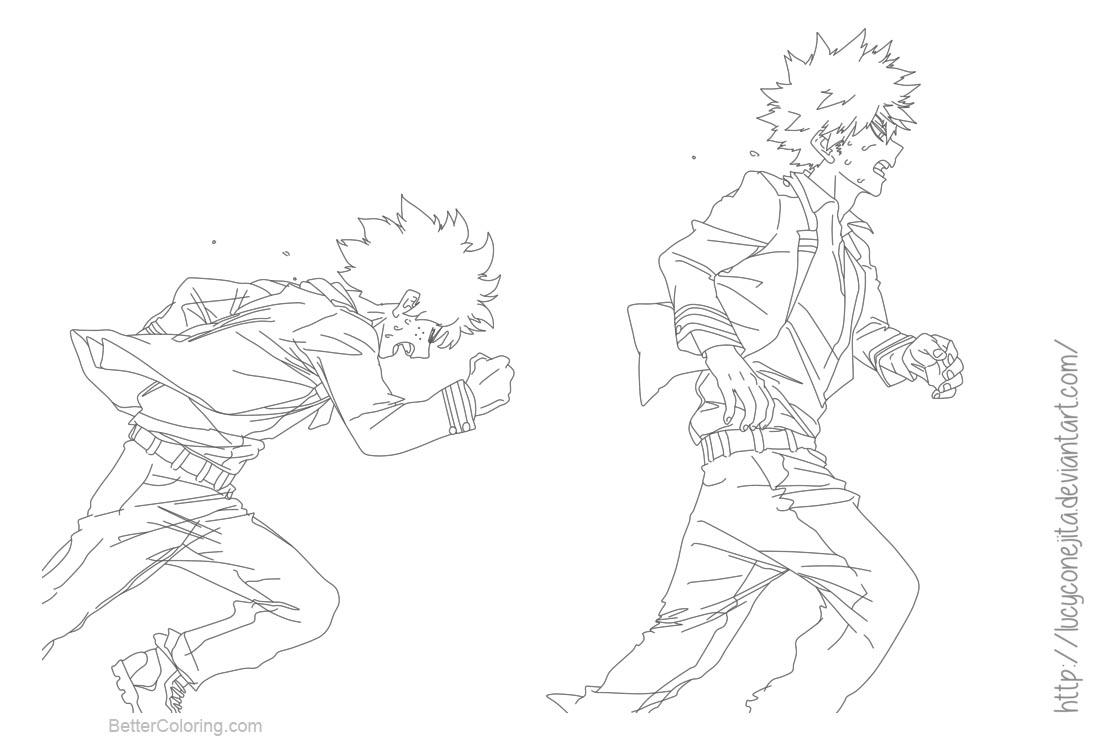 My Hero Academia Coloring Pages Bakugou and Deku by lucyconejita - Free Pri...