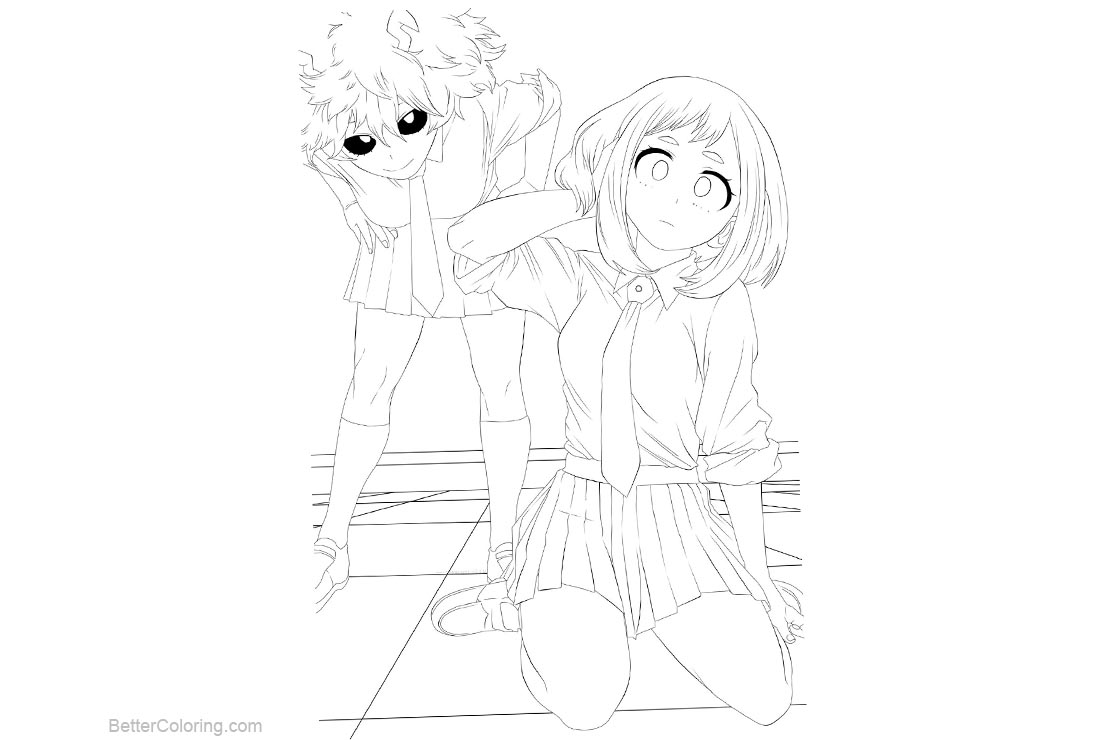 My Hero Academia Coloring Pages Line Drawing by michi - Free Printable